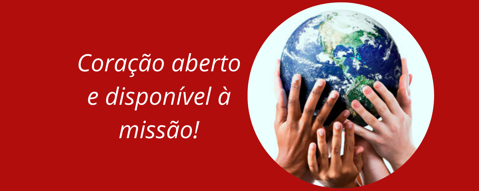 Mãos segurando o globo